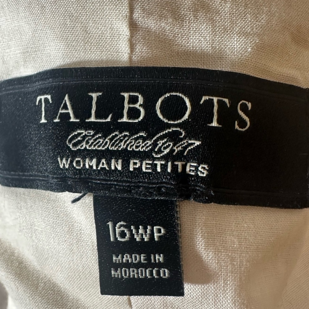 TALBOTS Women’s Plus Size 16WP Cotton 3/4 Length Sleeve Lining Open Front Jacket - Picture 7 of 12